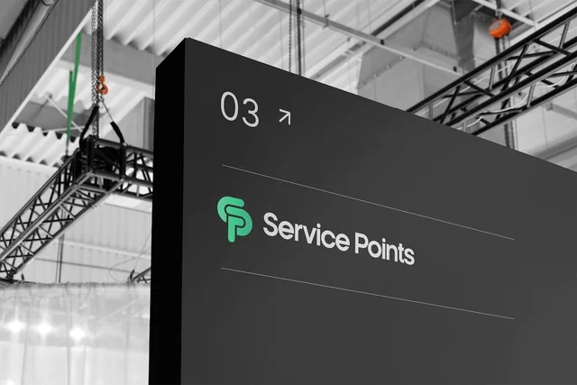 Service Points signage at an event